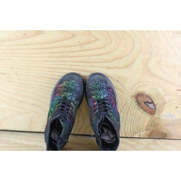 Dr. Doc Martens Boots Pascal J Girls 1 Suede Rainbow Croc Multi Air Wair Combat - Picture 5 of 8
